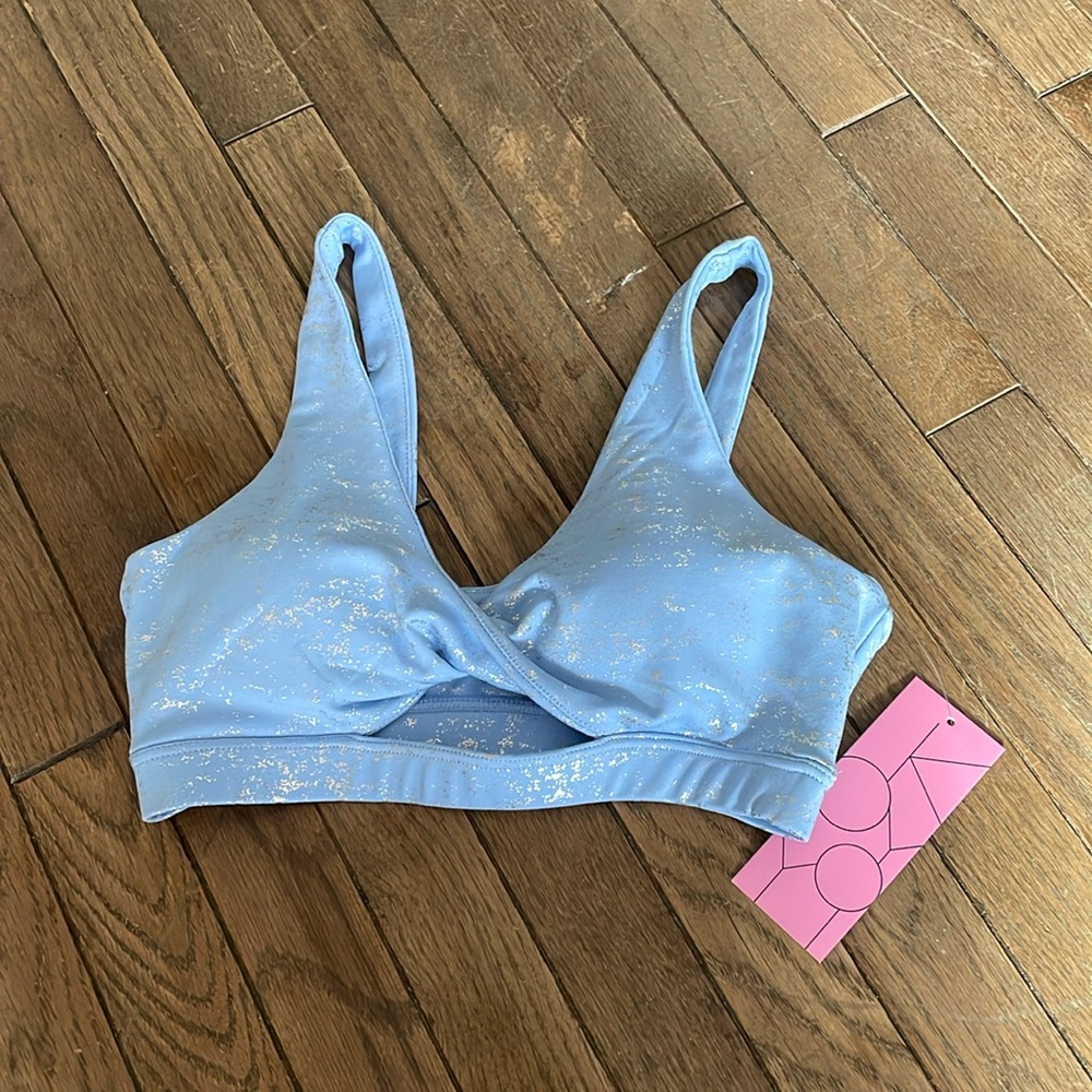 NWT Blue Shimmer Sports Bra